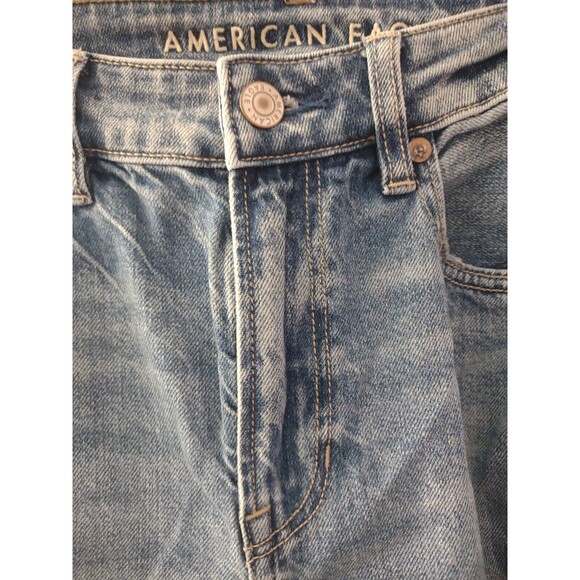 AMERICAN EAGLE Mom Jeans Women's Size 2 STRIGID High Rise Baggy Straight Ripped - Picture 3 of 14